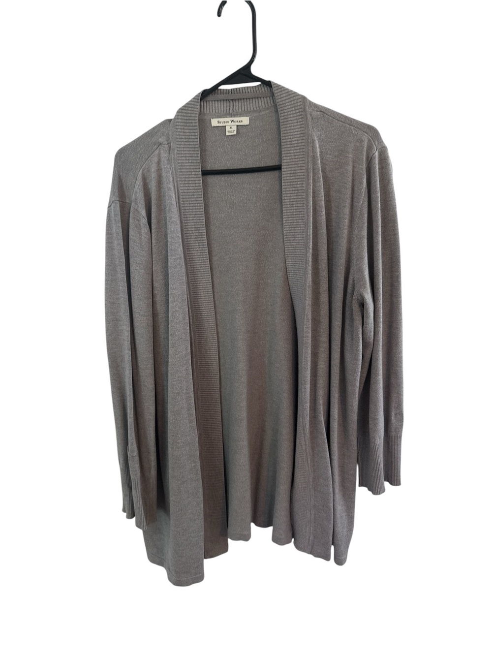 Studio Works Gray Cardigan Sweater Womens XL Cozy Layering Essential